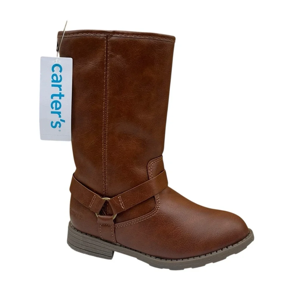 Carters Little Girls Liat High-Shaft Riding Boot Size 12 Brown Size Zip Mid-calf